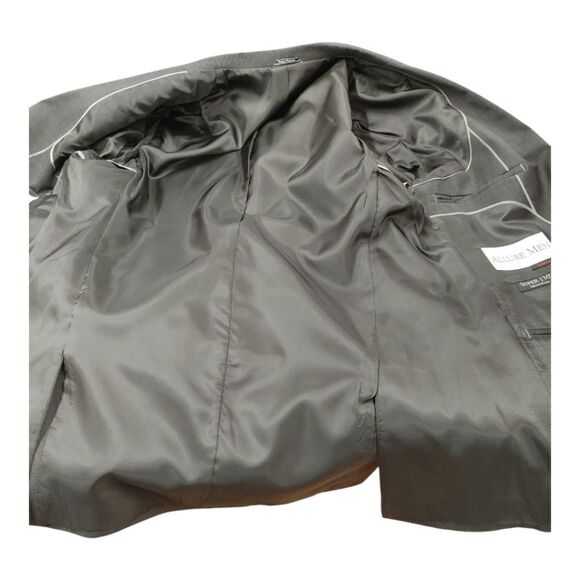 ALLURE MEN GREY BIRDS EYE CHECK SLIM FIT JACKET ONLY 40R NWOT. - Picture 6 of 7